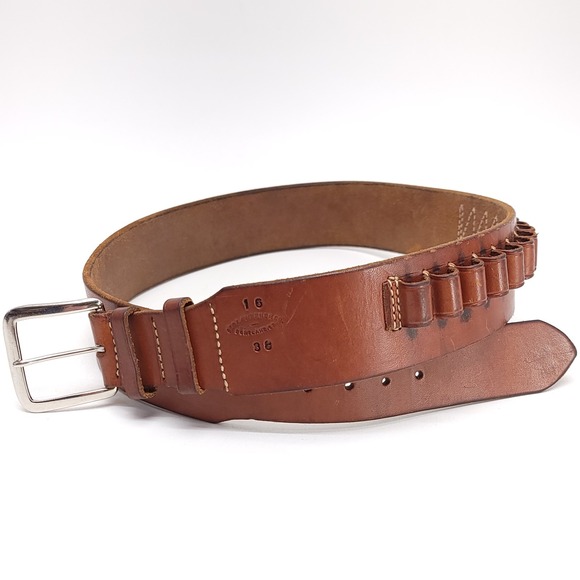 Vintage George Lawrence Co.Ammunition Leather Belt .38 Cal Size 36